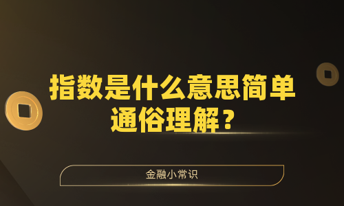 指数是什么意思简单通俗理解？